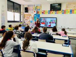 Kelly teaching her Middle School class in Valencia, Spain