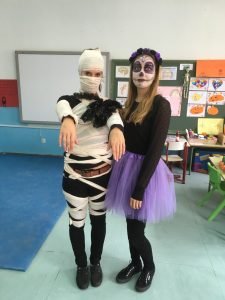 spanish students on halloween