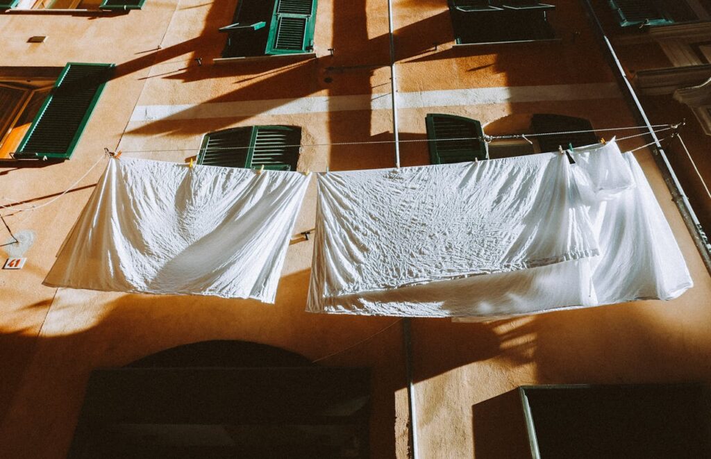 Laundry Hanging on Balconies